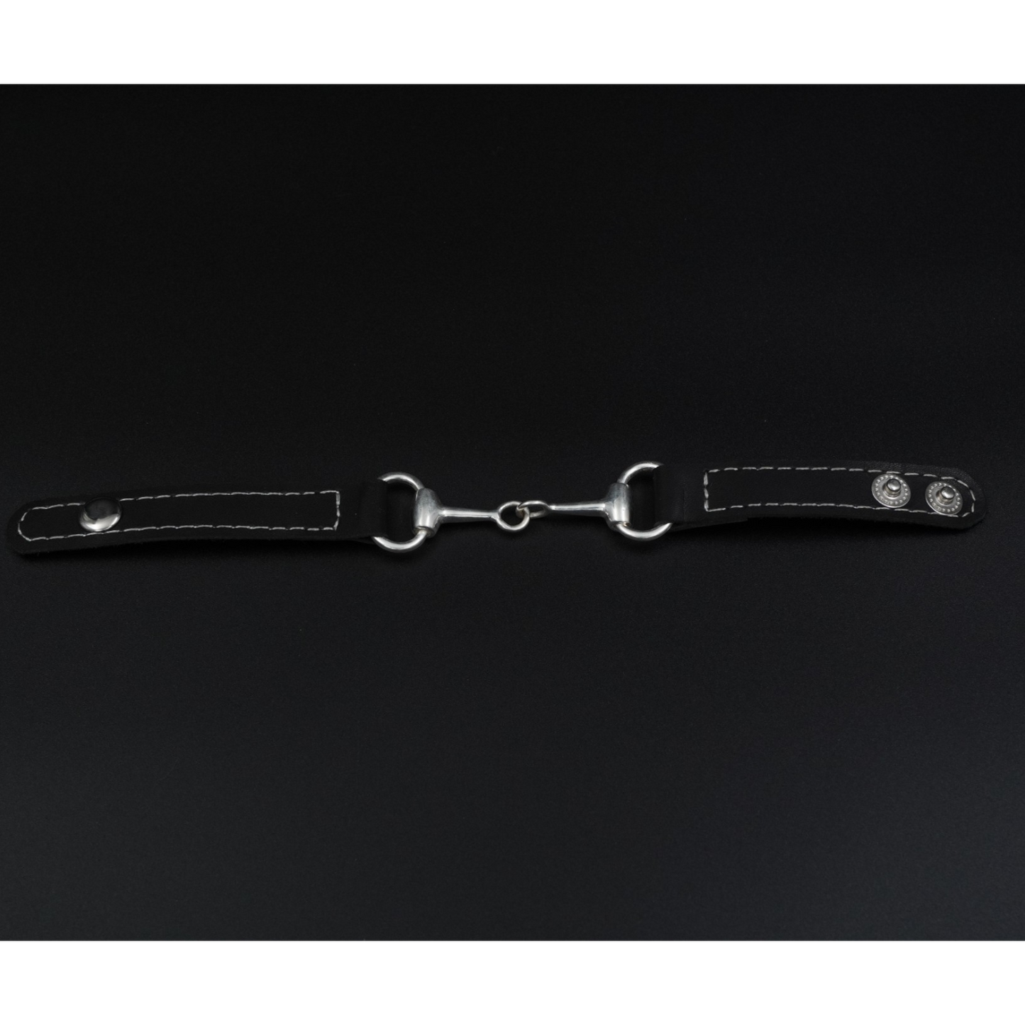 Horse Bit Bracelet - Black Leather with Silver Plated Brass Bit | Equestrian Bracelet for Horse Lovers