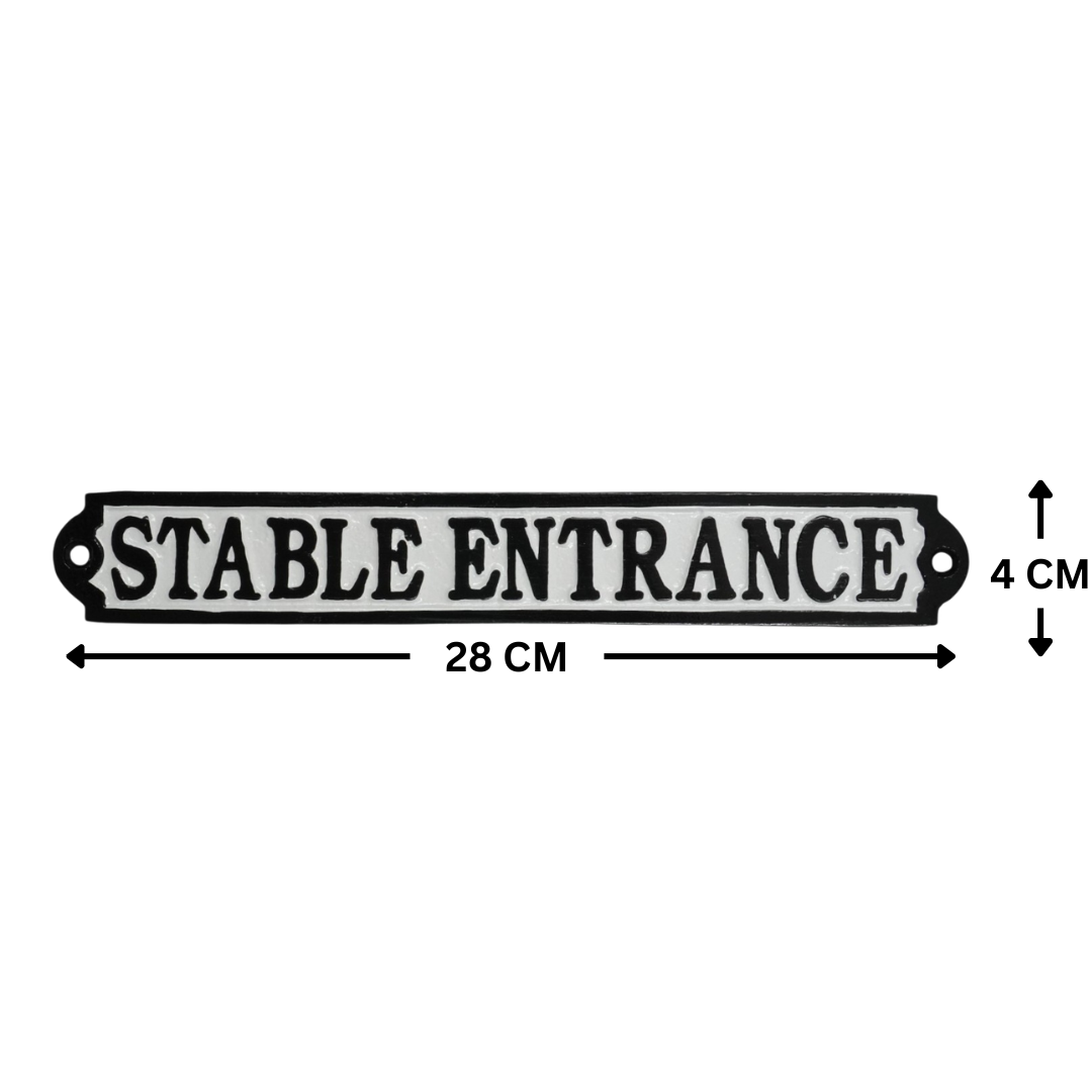 table Entrance Sign Cast Aluminium 28x4cm - Horse Stable & Yard Directional Plaque