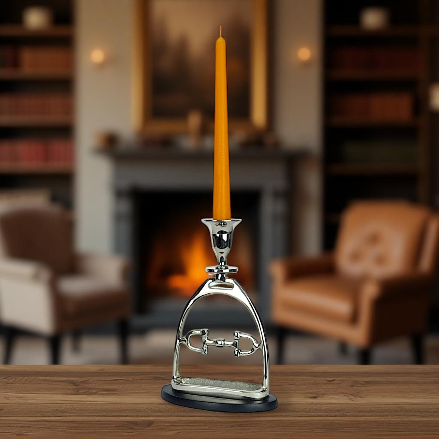 Horse Stirrup Bit Candle Stand 9"