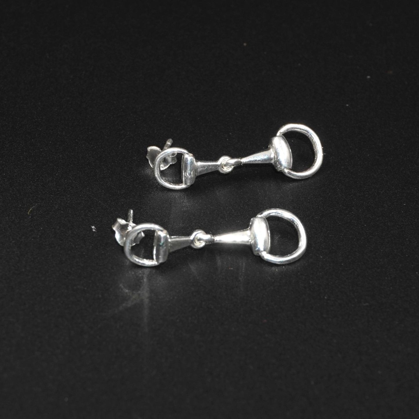 Horse Bit Earrings - Silver Plated Brass Stud Earrings | Equestrian Jewellery for Horse Lovers