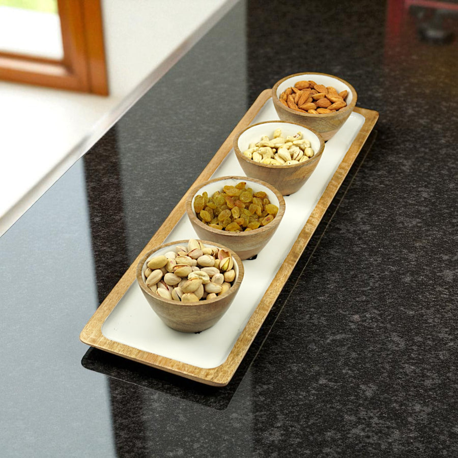 Equestrian Bowls with Tray Acrylic Finish