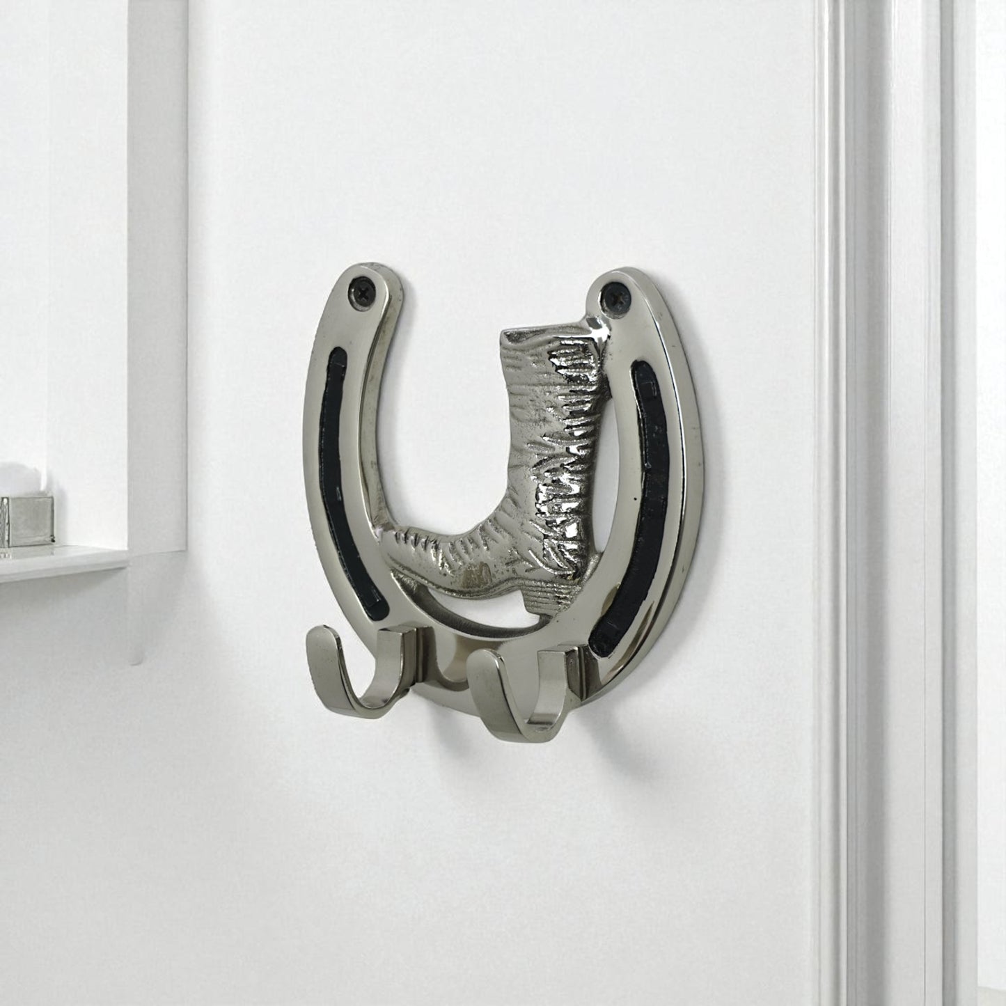 Horse Shoe Boot Wall Hook - 2 Hooks