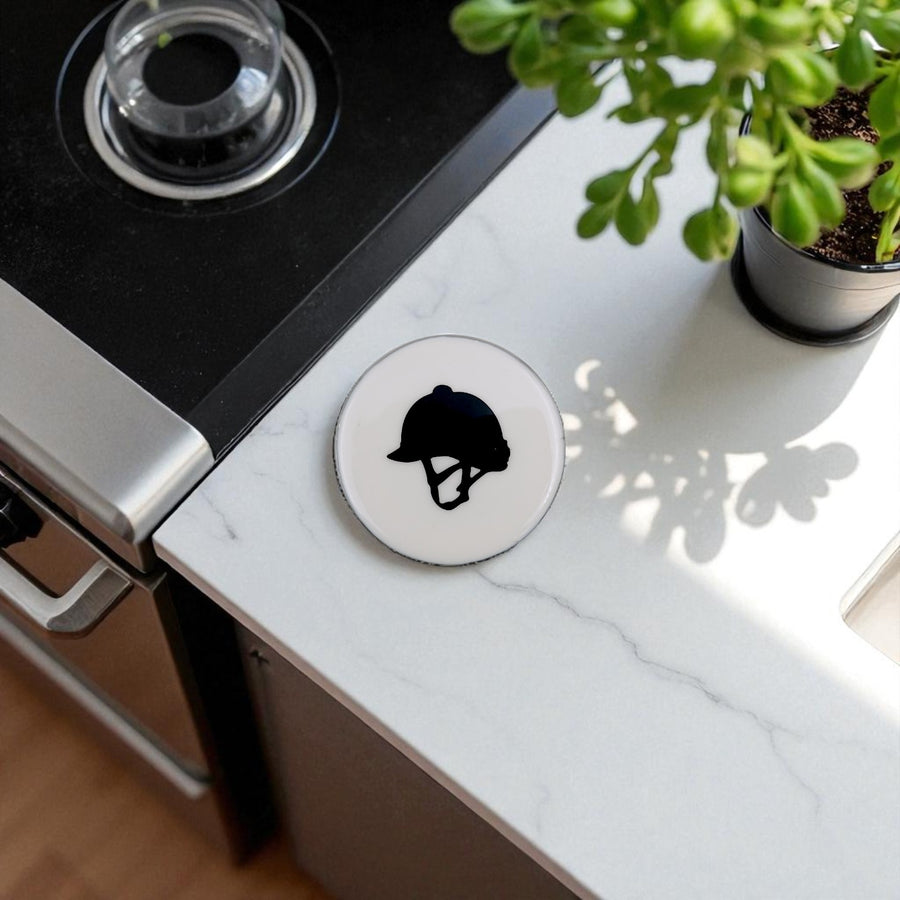 Horse Helmet Coaster Acrylic Finish 3.5"