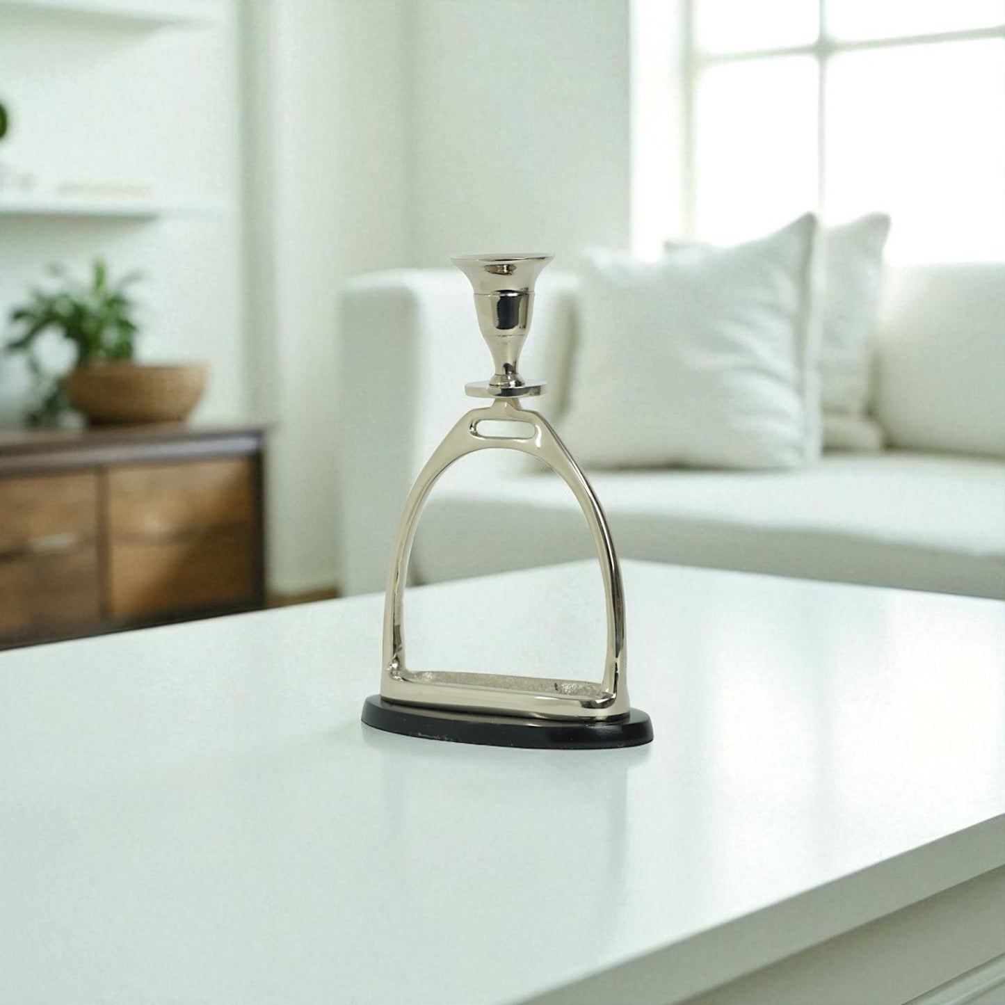 Horse Stirrup Candle Stand 9"