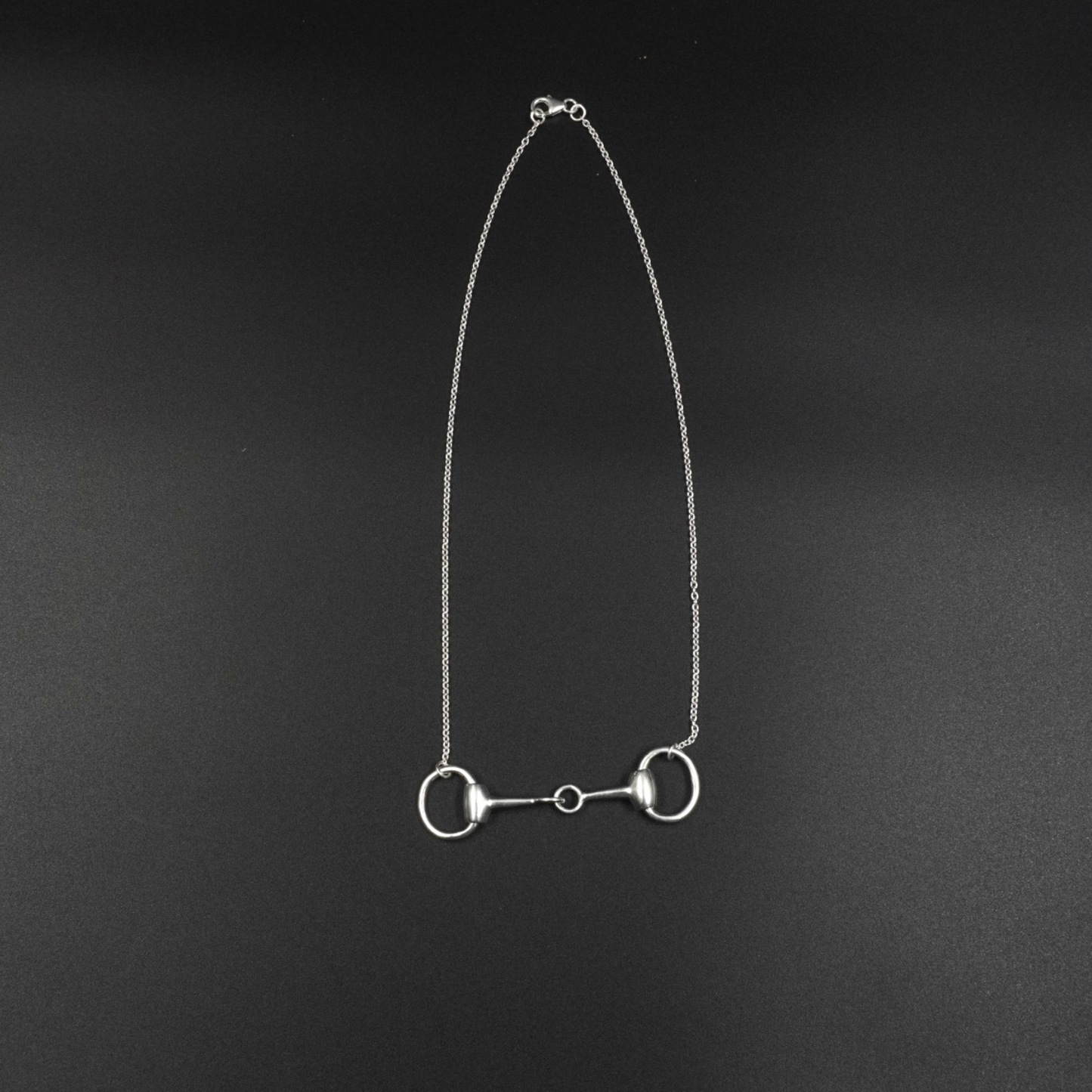 Horse Bit Necklace - Silver Plated Brass Equestrian Pendant Necklace | 16 Inch Chain for Horse Lovers