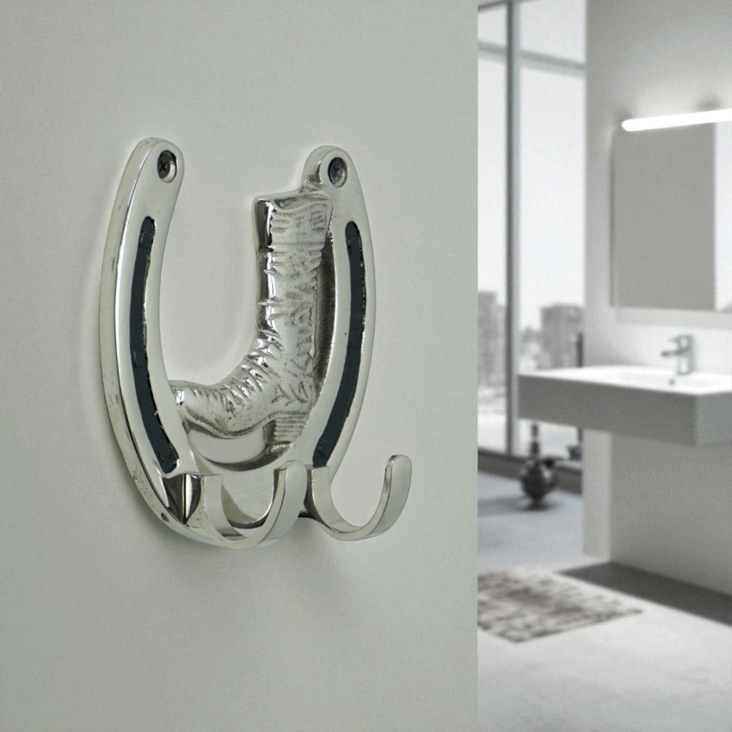 Horse Shoe Boot Wall Hook - 2 Hooks
