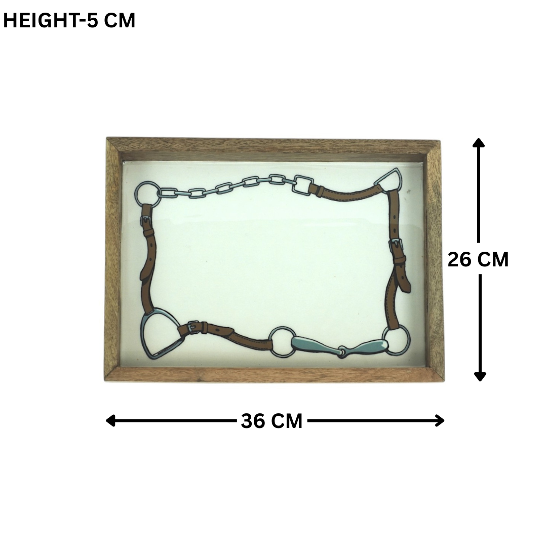 Horse Halter Tray Acrylic Finish Rectangular 14"