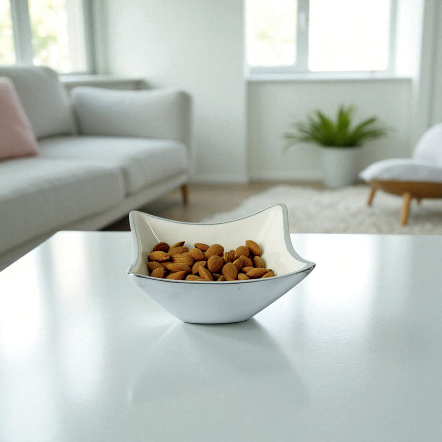 Horse Stirrup Bowl Acrylic Finish 4-Corner Square 7.5"