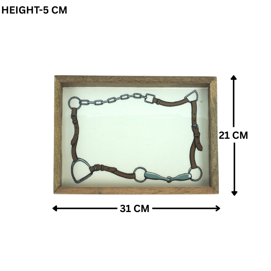 Horse Halter Acrylic Finish Tray Rectangular 12"