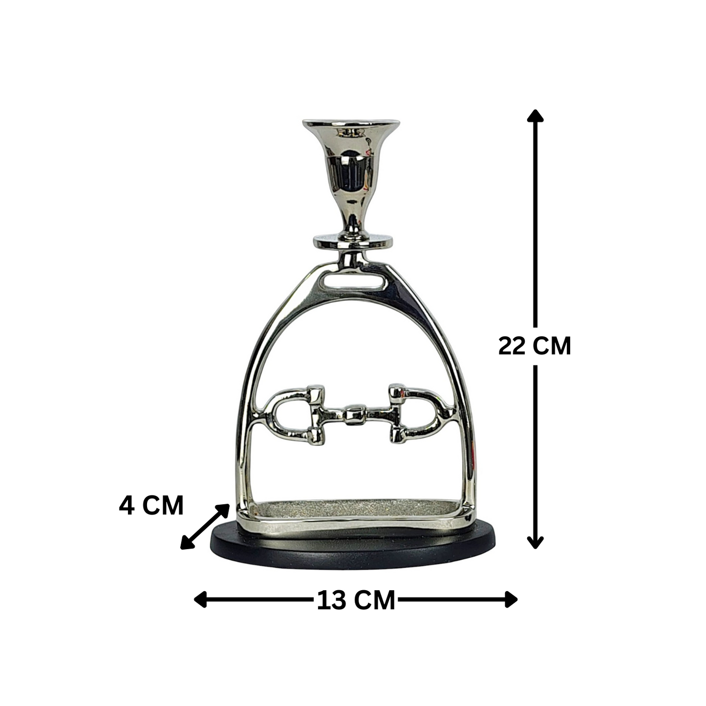 Horse Stirrup Bit Candle Stand 9"