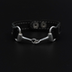 Horse Bit Bracelet - Black Leather with Silver Plated Brass Bit | Equestrian Bracelet for Horse Lovers