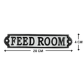Feed Room Sign Cast Aluminium 20x4cm - Horse Stable & Tack Room Plaque