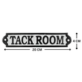 Tack Room Sign Cast Aluminium 20x4cm Stable & Horse Tack Room Plaque - Black/White
