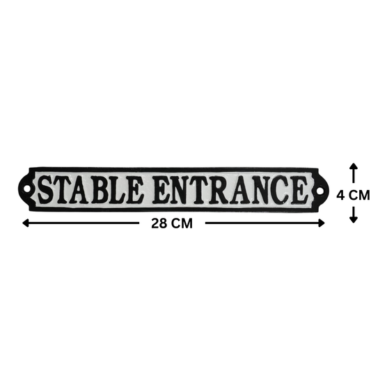 table Entrance Sign Cast Aluminium 28x4cm - Horse Stable & Yard Directional Plaque
