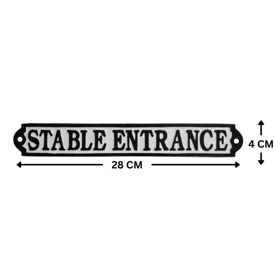 table Entrance Sign Cast Aluminium 28x4cm - Horse Stable & Yard Directional Plaque