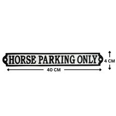 Horse Parking Only Sign Cast Aluminium 40x4cm - Stable Yard & Equestrian Parking Plaque