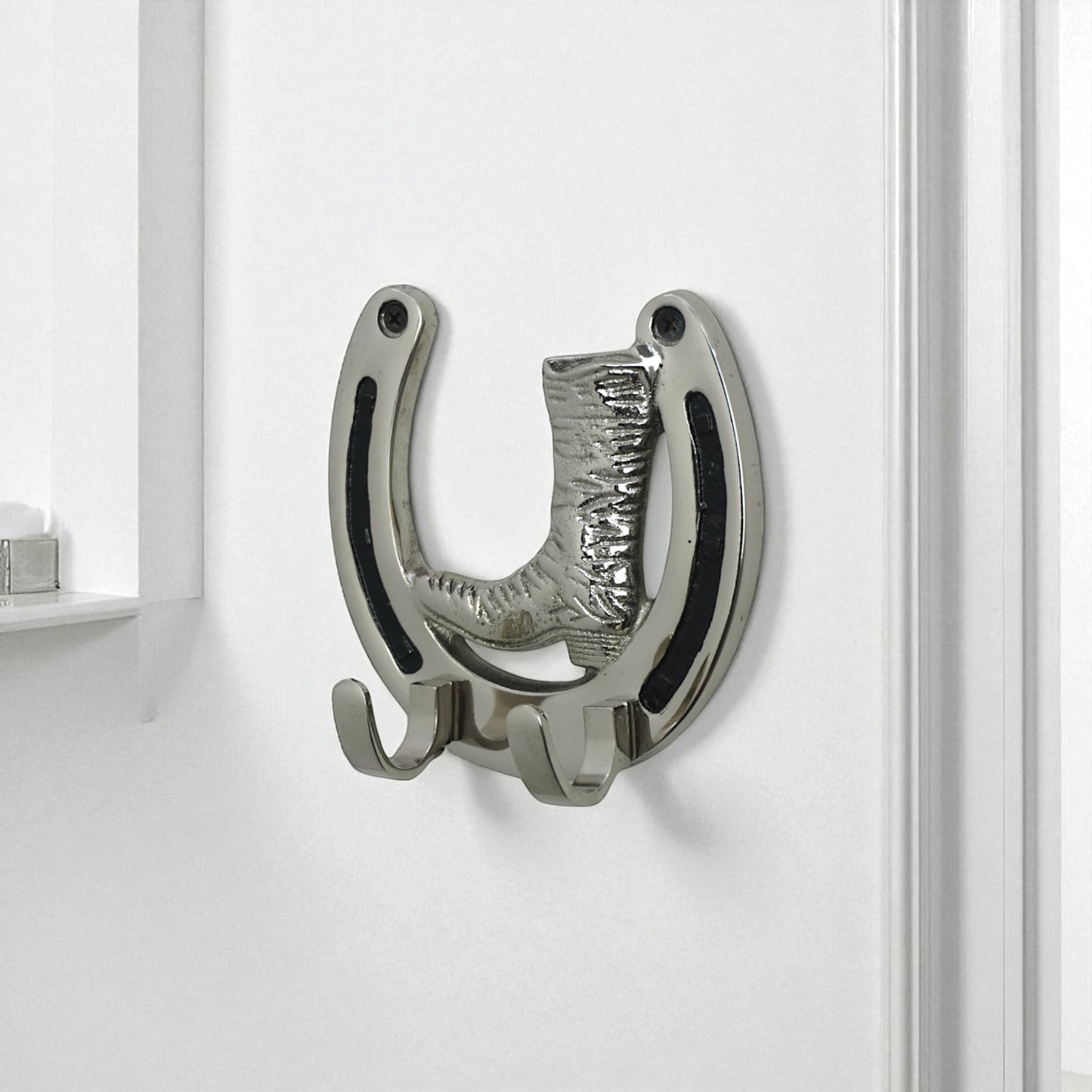 Horse Shoe Boot Wall Hook - 2 Hooks