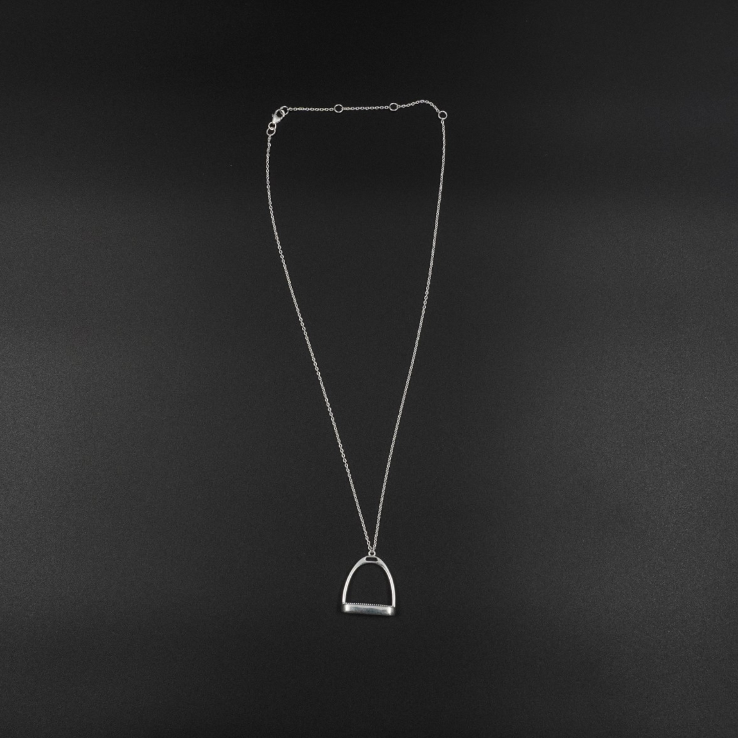 Horse Stirrup Necklace - Silver Plated Brass Pendant on 16 Inch Chain | Equestrian Jewellery