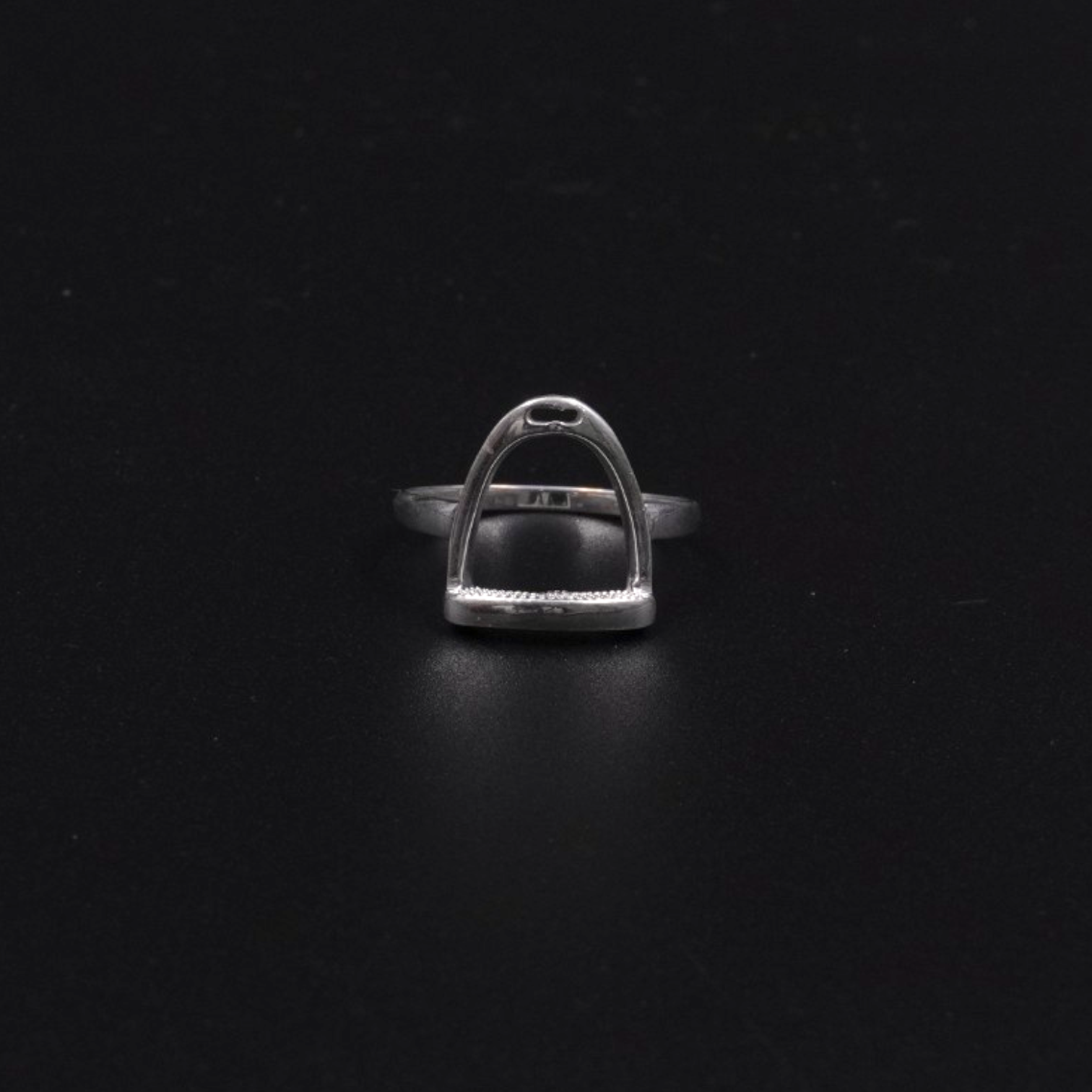 Horse Stirrup Ring - Silver Plated Brass | Equestrian Statement Ring