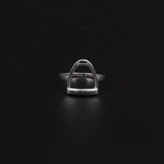 Horse Stirrup Ring - Silver Plated Brass | Equestrian Statement Ring