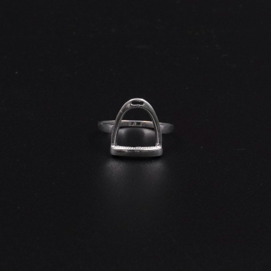 Horse Stirrup Ring - Silver Plated Brass | Equestrian Statement Ring