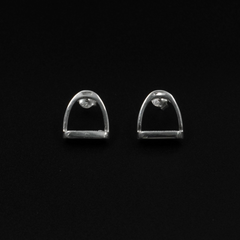Horse Stirrup Earrings - Silver Plated Stud Earrings | Equestrian Jewellery
