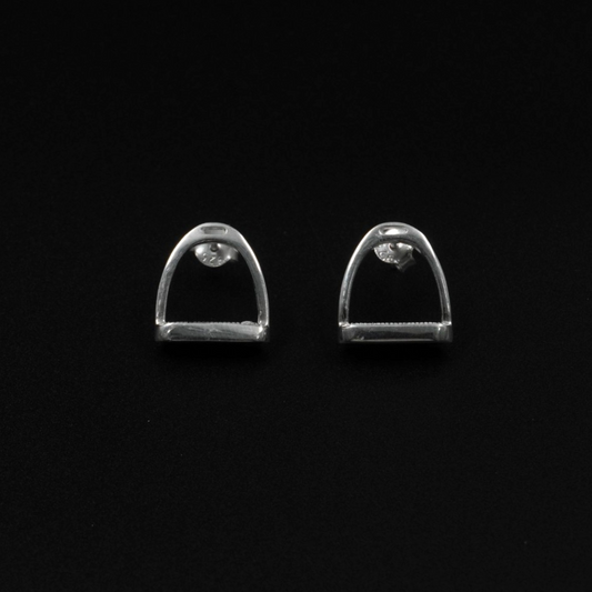 Horse Stirrup Earrings - Silver Plated Stud Earrings | Equestrian Jewellery