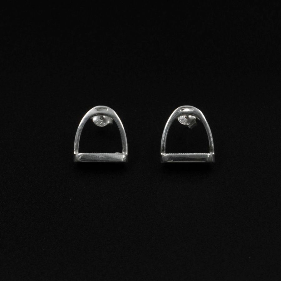Horse Stirrup Earrings - Silver Plated Stud Earrings | Equestrian Jewellery