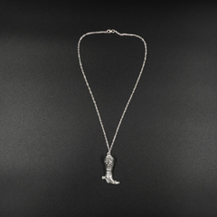 Equestrian Riding Boot Necklace - Silver Plated 16 Inch Chain | Horse Rider Jewellery