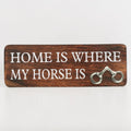 Home Is Where My Horse Is Wall Sign | Mango Wood & Nickel Plated Horse Bit | Equestrian Wall Decor