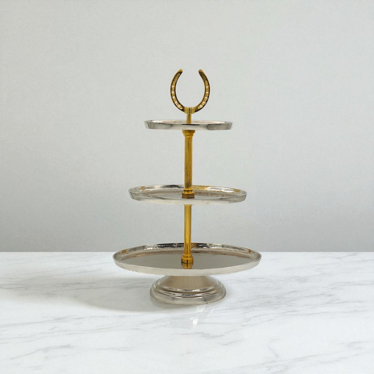 Horse Shoe Cake Stand 3-Tier Oval