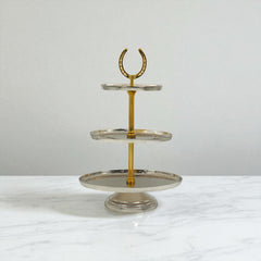 Horse Shoe Cake Stand 3-Tier Oval