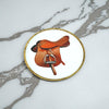 Horse Saddle Plate Acrylic Finish Round 10