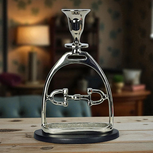Horse Stirrup Bit Candle Stand 9"