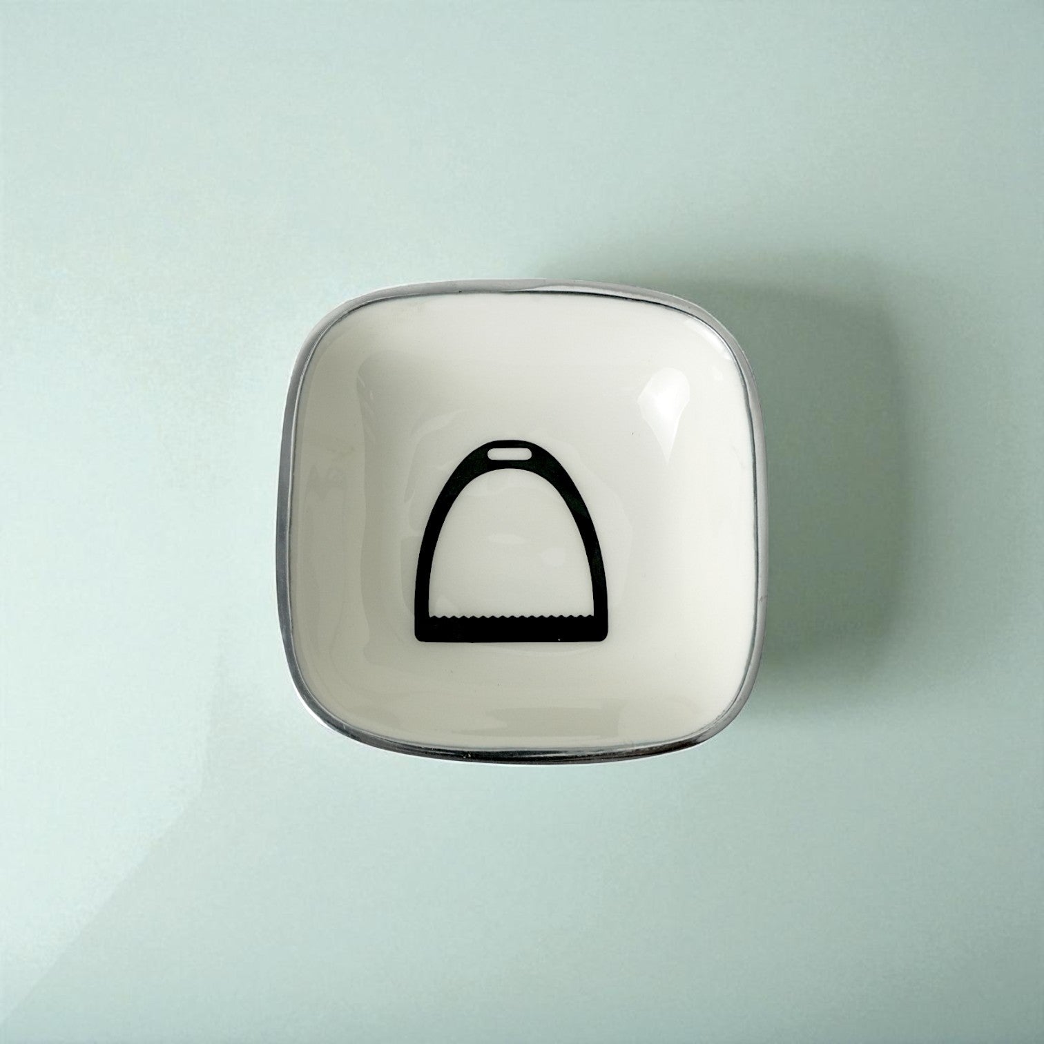 Horse Stirrup Bowl Acrylic Finish Square 4.5"