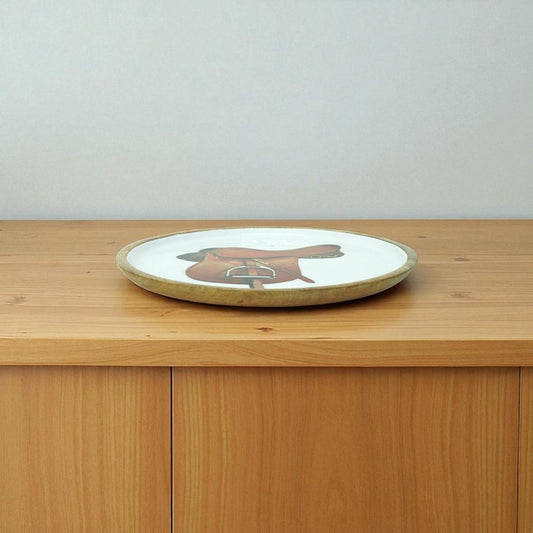 Horse Saddle Plate Acrylic Finish Round 10"