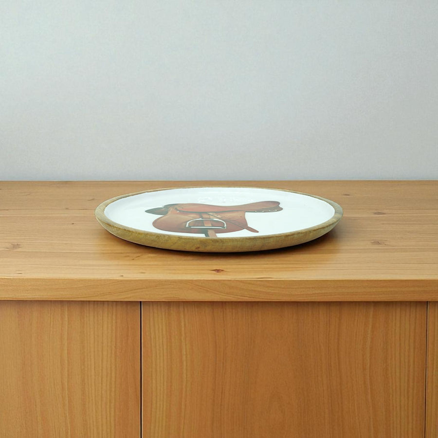 Horse Saddle Plate Acrylic Finish Round 10"