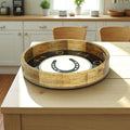 Horse Shoe Bit Stirrup Tray Acrylic Finish Round 10"