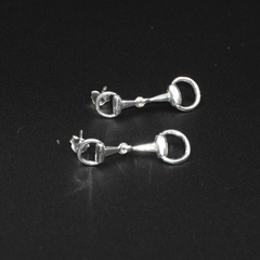 Horse Bit Earrings - Silver Plated Brass Stud Earrings | Equestrian Jewellery for Horse Lovers