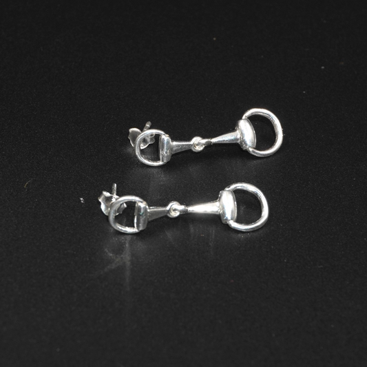 Horse Bit Earrings - Silver Plated Brass Stud Earrings | Equestrian Jewellery for Horse Lovers