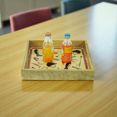 Equestrian Tray Acrylic Finish Square 13"