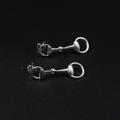 Horse Bit Earrings - Silver Plated Brass Stud Earrings | Equestrian Jewellery for Horse Lovers