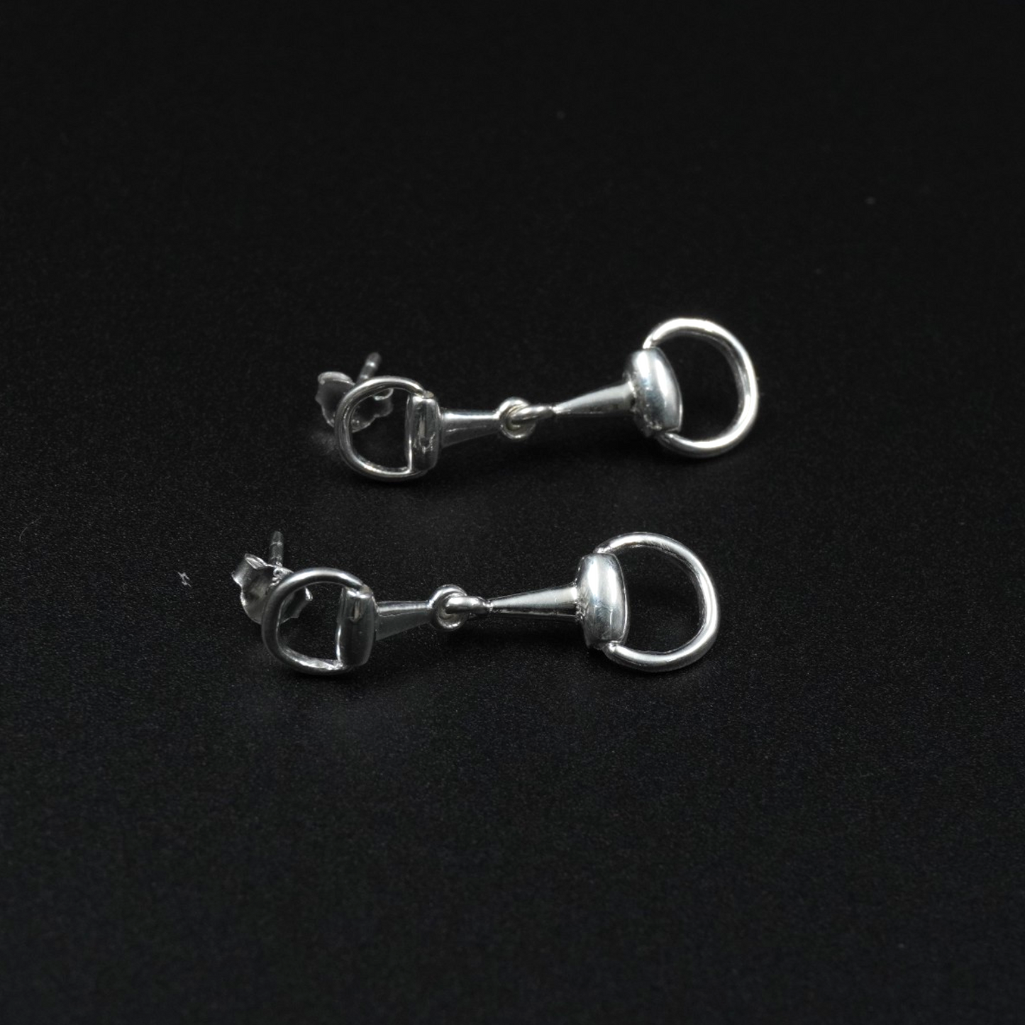 Horse Bit Earrings - Silver Plated Brass Stud Earrings | Equestrian Jewellery for Horse Lovers