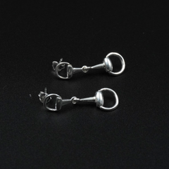 Horse Bit Earrings - Silver Plated Brass Stud Earrings | Equestrian Jewellery for Horse Lovers