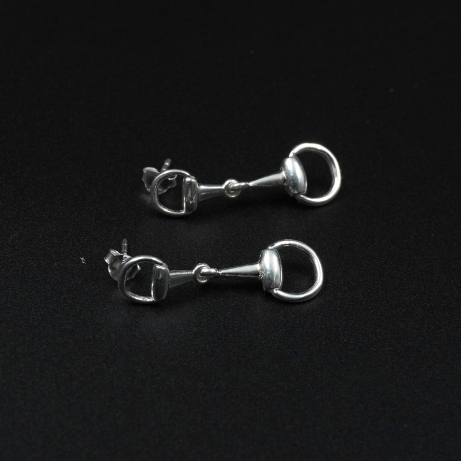 Horse Bit Earrings - Silver Plated Brass Stud Earrings | Equestrian Jewellery for Horse Lovers