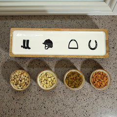 Equestrian Bowls with Tray Acrylic Finish