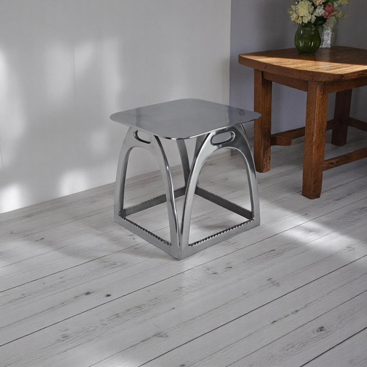 Horse Stirrup Stool Side Table