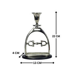 Horse Stirrup Bit Candle Stand 9"
