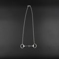 Horse Bit Necklace - Silver Plated Brass Equestrian Pendant Necklace | 16 Inch Chain for Horse Lovers