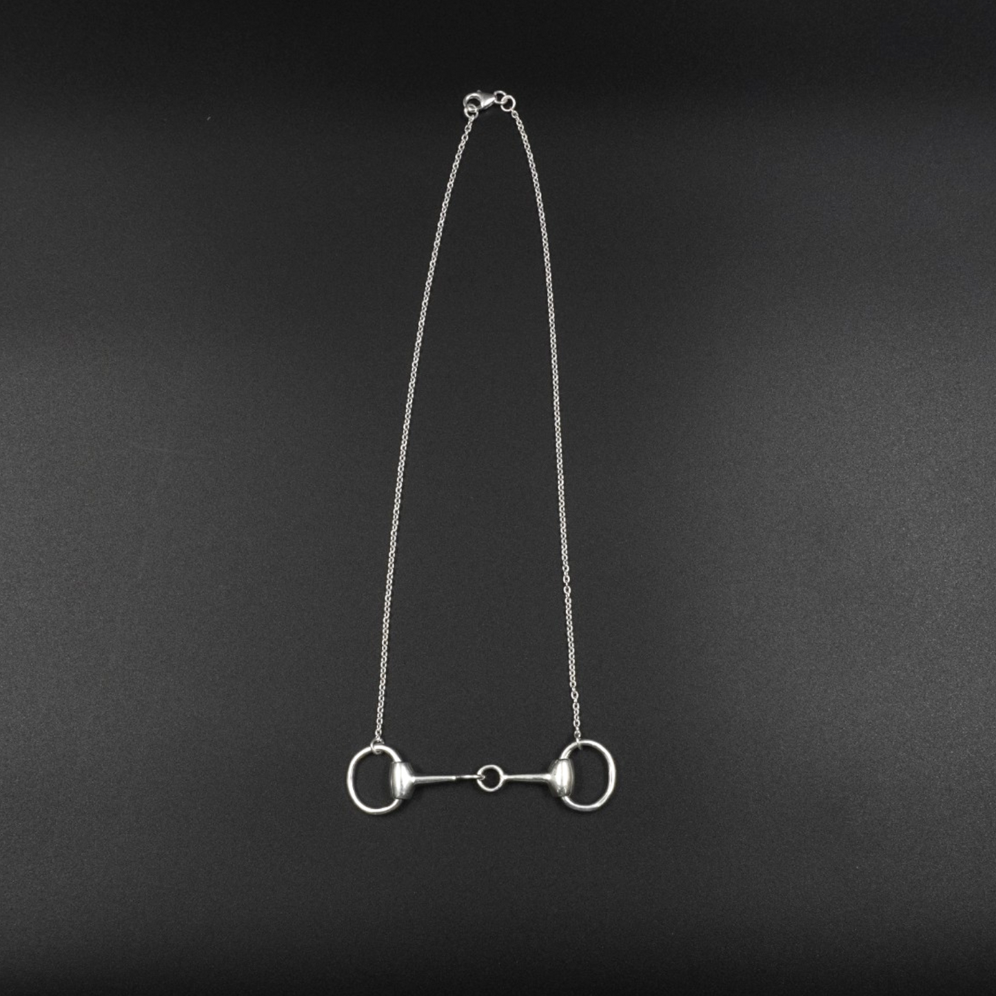 Horse Bit Necklace - Silver Plated Brass Equestrian Pendant Necklace | 16 Inch Chain for Horse Lovers